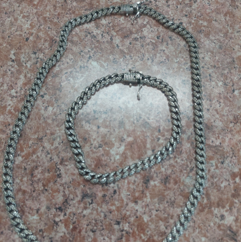Cuban Chain & Bracelet Set